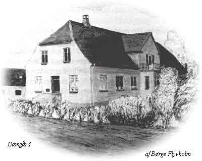 Tegning af Damgård i True