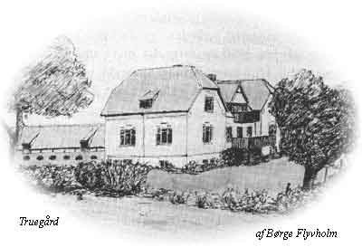 Tegning af Truegård af Børge Flyvholm